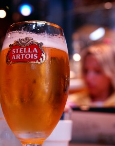 A pint of Stella Artois.